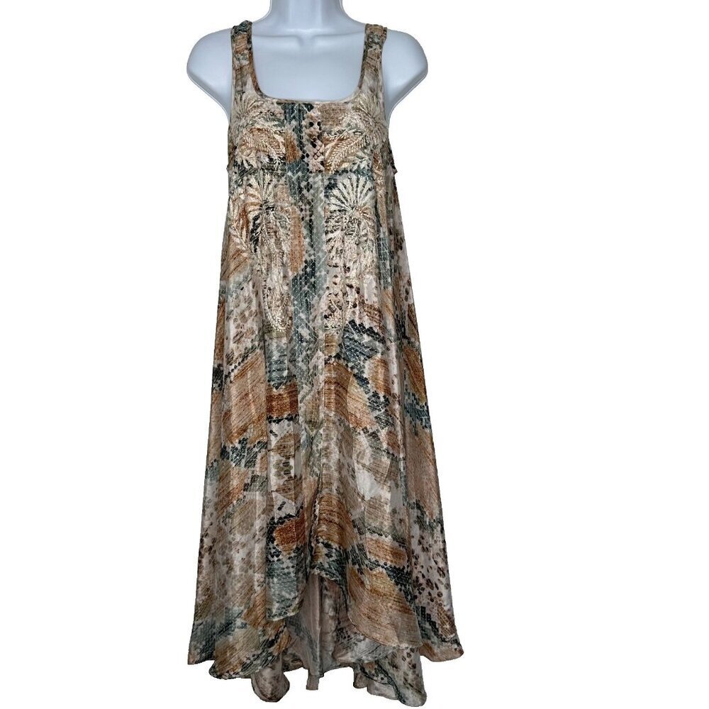 Love Kyla‎ Tank Dress Size S Silk Blend Seo Iris Embroidered Hi Lo